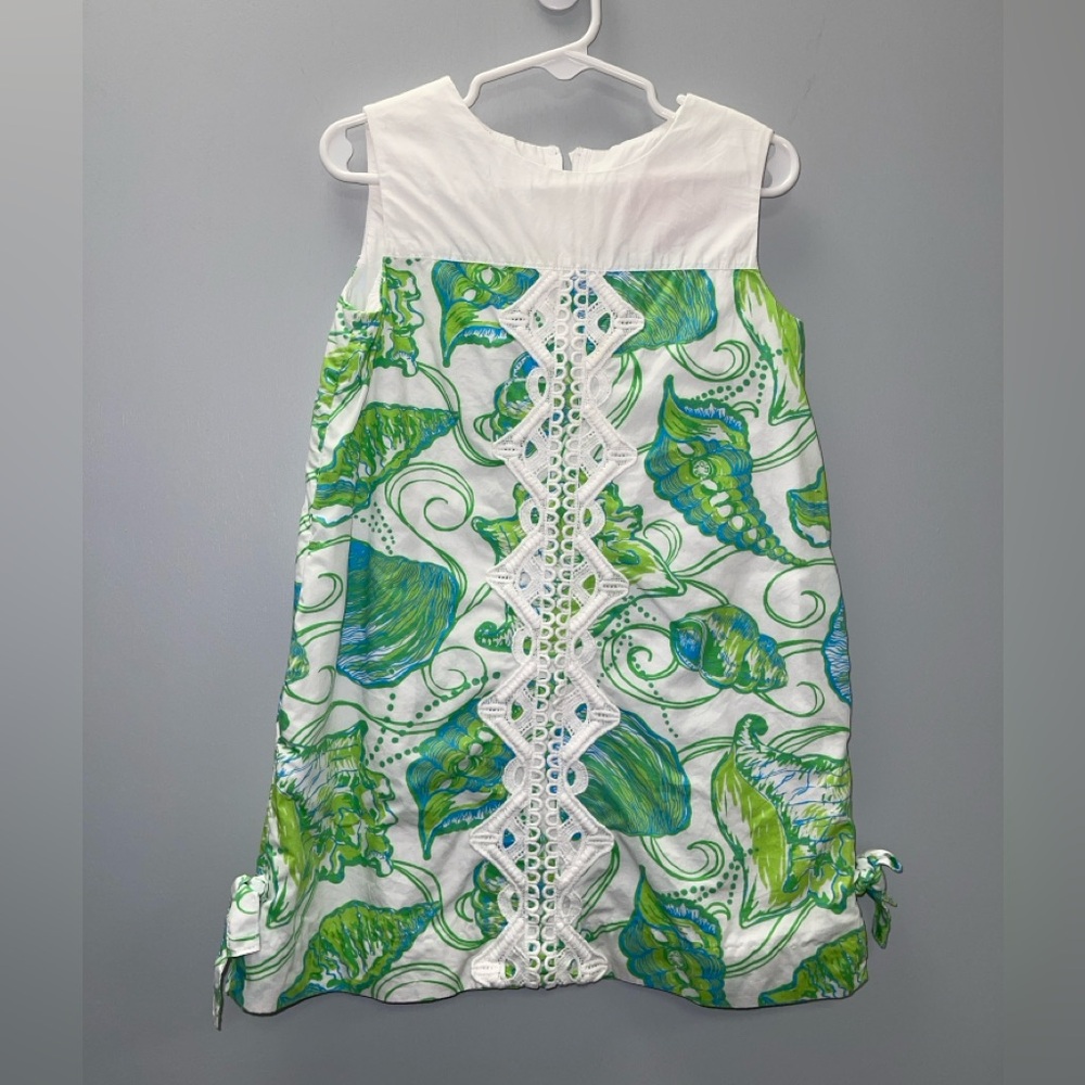 Lilly Pulitzer White and Green Patterned Dress